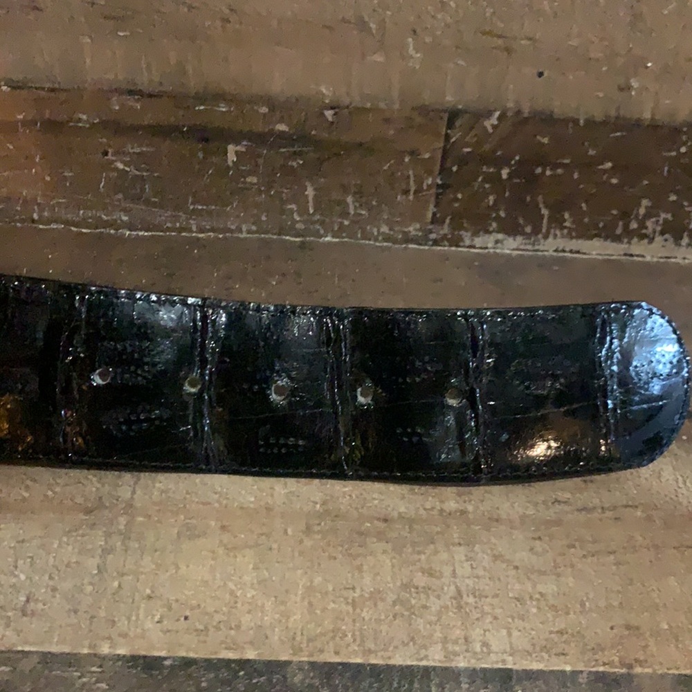 Henri Bendel Black Crocodile Statement Belt 70/85 - Picture 8 of 11